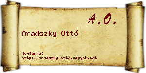 Aradszky Ottó névjegykártya