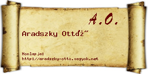 Aradszky Ottó névjegykártya