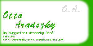otto aradszky business card