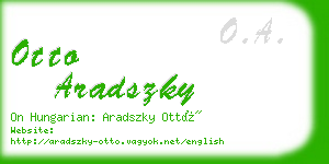 otto aradszky business card